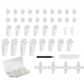 43 Pcs Ganchos de Pared Ganchos Invisibles para Colgar en La Pared de Uñas Ganchos de Pared Sin Marcas Traceless Photo Hook para Cuadros Colgadores de Marcos de Fotos Ganchos de Plástico de Pared Dura