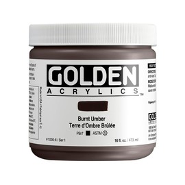 Golden Heavy Body Acrylic - Burnt Umber - 16 oz Jar