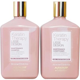 AlfaParf Keratin Therapy Smooth Design Care Set - Shampoo + Conditioner 2 x 250ml + Gift