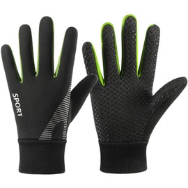 Long Keeper Kids Cycling Gloves Cycling Gloves for Boys Girls Non-Slip Warm Winter Gloves Sports Gloves Bicycle Cycling Climbing Football (Green-S,S-(Hand Girth:14-16cm))
