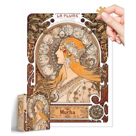 PieceRelax Plastic Jigsaw Puzzles for Adults 1200 Pieces - Alphonse Mucha - Zodiac Most Satisfying Table Games and Gifts No Puzzle Mat Required [H3638]