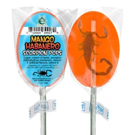 Entosense Scorpion Pops | Real Scorpions Encased in a Candy Sucker | Mango Habanero
