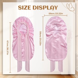 Coubeau Long Satin Sleep Cap for Women - High Quality Soft and Comfortable Fabric Suitable for Long and Curly Hair Elastic and with Adjustable Elastic Band