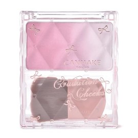 Canmake Gradient Cheeks 01, Berry Yogurt, 0.2 oz (5.2 g), Cheek & Highlight, 3D Gloss, Fluffy, Smooth, High Color, Blue Pink