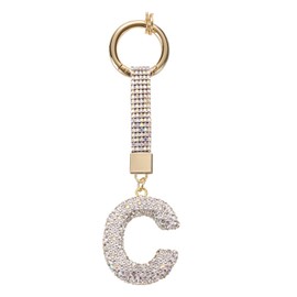 uxcell Alphabet C Letter Bag Charm Rhinestone Initial Alphabet Letters Charm Accessories for Keychain Bracelet Wristband Necklace Jewelry Making Bags, White