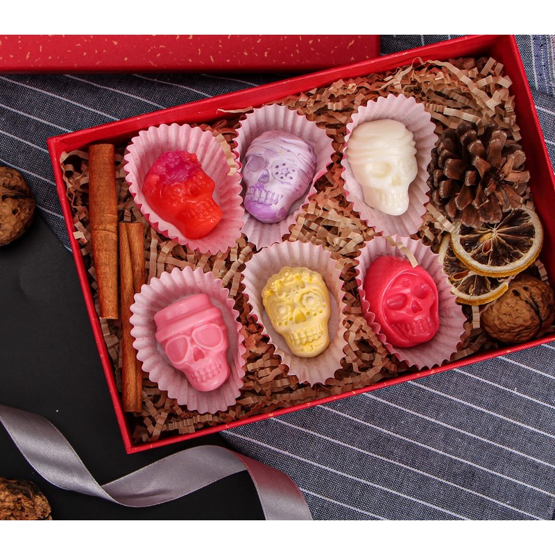 Webake Skull Chocolate Mold with 5 Different Shapes, Silicone Skeleton