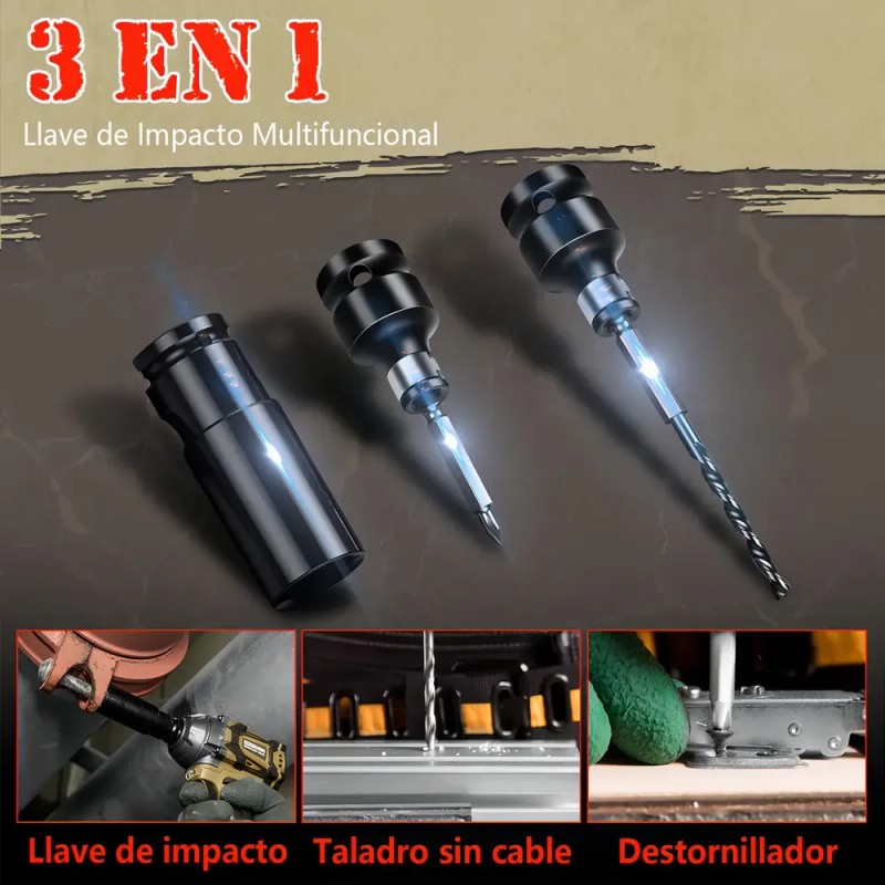 Llave De Impacto Inalámbrico Kit Edoevom Con 2baterías 3.0ah