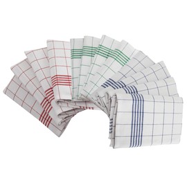 DG Collections Kitchen Dish Towels, 100% Natural Cotton Kitchen Towels, Set of 12 (15x25Inches), Multi-Purpose Kitchen Tea Towels, Very Soft, Highly Absorbent, Lint Free Vintage style hand towels