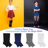Shinymoon 4 Pairs Kids Open Toe Compression Socks 15-20 Mmhg