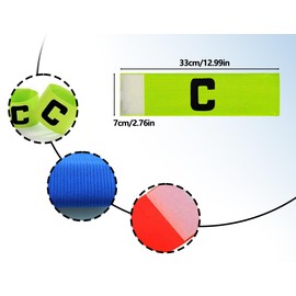 KAPSING Pack of 4 Captain's Armband Football, Multicoloured Football Captain Bracelet, Elastic Captain's Armband with Roll and Velcro Fastening