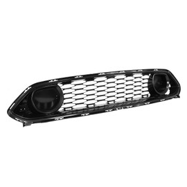 IKON MOTORSPORTS, Front Upper Grille Compatible With 2021-2023 Ford Mustang Mach 1 Coupe 2-Door Only, OE Style ABS Unpianted Primer Black Front Upper Bumper Grill Hood Mesh, 2022