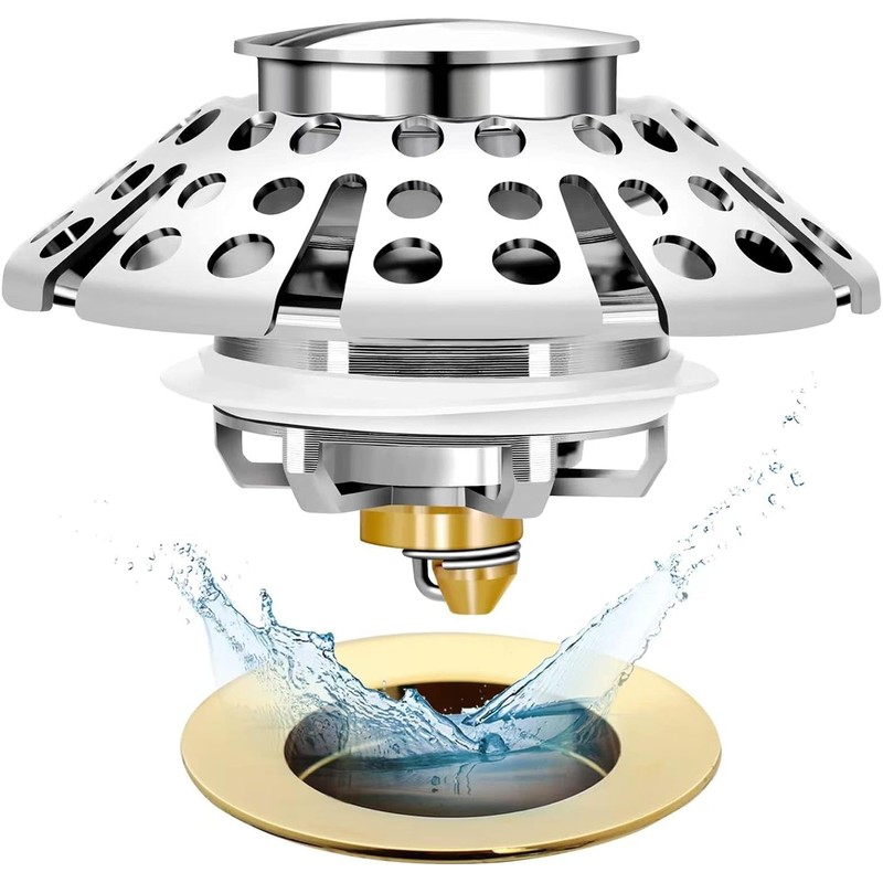 Anlige Bathtub Drain Stopper, Pop Up Tub Stopper with Drain