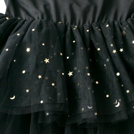 Toddler Girls Tutu Dresses Strap Shiny Tulle Ballet Leotard Ballerina Costume for Dance Black 2-4 Years