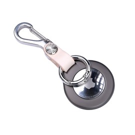 Pamovolio Stainless Steel Keychain Vegetable Tanned Leather for Apple Airtags Metal Alloy case Shockproof Anti-Scratch Lost Luggage Cat Dog Pets car Key Holder Carabiner Finders GPS Item Tracker EDC