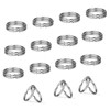 HUSAIHU 30Pcs Key Ring Hoops (10mm), Round Silver Key Rings,