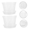 Kisangel 2sets Clear Orchid with Saucers of Gardening Nursery Pots