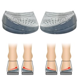 JL-Group 2 Layers Adjustable Heel Wedge Corrective Inserts for Over Pronation & Supination, Correction Medial & Lateral Heel Insoles for Foot Alignment (L (8-11 Women, 7.5-12 Men))