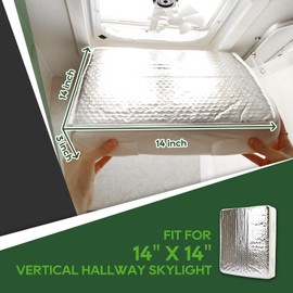 RVGUARD 2 Pack RV Vent Insulators 14'x14', RV Skylight Insulation with Reflective Surface, Reduce Heat Transfer & Increase A/C Efficiency - Fits Standard 14'x14' Vent for Camper, Travel Trailer