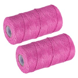sourcing map 328 Feet Garden Twine, 2mm Craft Jute Twine String Jute for Artwork, DIY Crafts, Gift Wrapping, Fuchsia Pack of 2