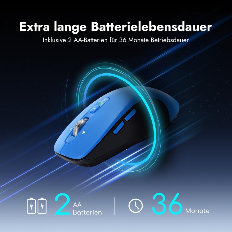 CITLLA Wireless Mouse for Laptop, Multi-Device Bluetooth Mouse, 4 Adjustable