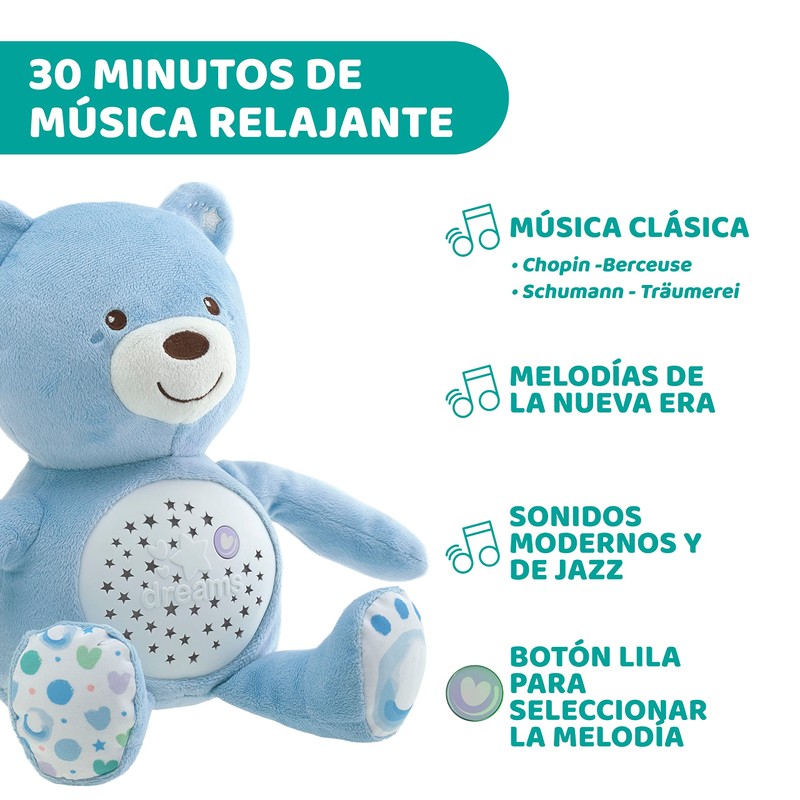 Chicco First Dreams Teddy Bear with Night Light, Blue |