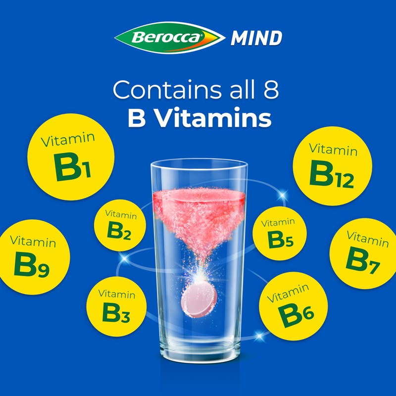 Berocca Mind Effervescent Tablets Including B Vitamins, with Spanish Sage