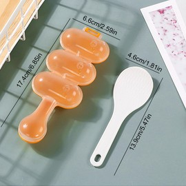 Acpetdr 4 Pack Rice Ball Mold with Mini Rice Scoop, DIY Sticky Rice Molds Large Ball Mold Kitchen Tool Rice Ball Maker Shake