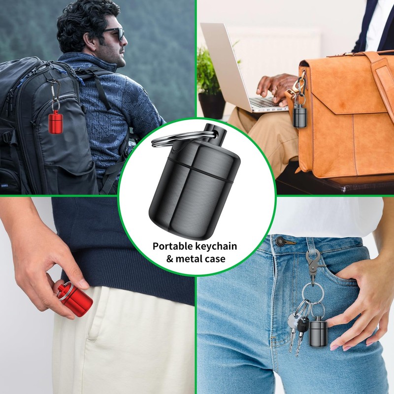 Ear Plug Carrying Case Keychain(2 Pack), Small Waterproof Metal Earplug