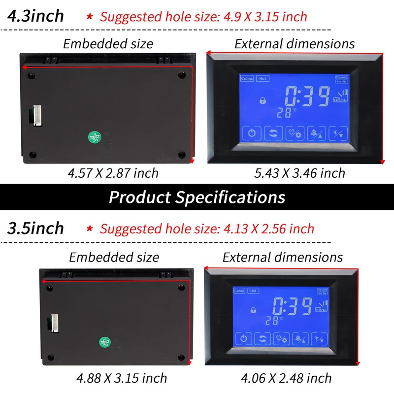 3.5Inch OEM LCD Touch Screen Display for Commercial Ice Maker