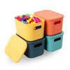 HapiLeap Storage Boxes With Lids, Stackable Plastic Storage Baskets for