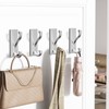 Qiuzido 4 Pack Coat Hooks for Hanging - Silver Self
