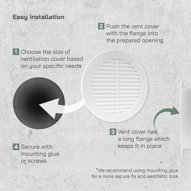 Vent Systems 6'' Inch - Pack of 10 - White
