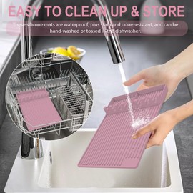 Silicone Grill Mat, Griddle Tools Mat for Backstone Griddle Accessories, Grill Mats for Outdoor Grill, Spatula Silicone Mat with Drip Pad, BBQ Mats, Baking Mats, Grill Prep Trays, Pink