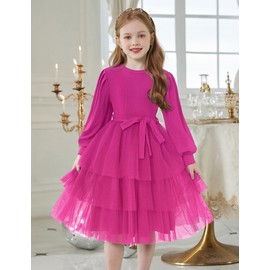 Arshiner Toddler Tutu Dress Princess Party Birthday Valentines Tulle Clothes Hot Pink 5t