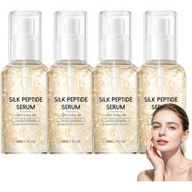Suero de colágeno profundo con péptidos de seda, suero de péptidos de cobre para el rostro, sueros antiedad coreanos para el rostro con colágeno pépti/dos, sueros faciales hidratantes coreanos. (4PCS)