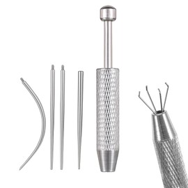 Josojoou 5PCS Piercing Ball Grabbing Tool and Piercing Taper, Stainless Steel Pierce Taper Replacement Tool, 20G, 18G, 16G, Suitable for Ears, Nose, Belly Button, Lips, Eyebrows, Tongue