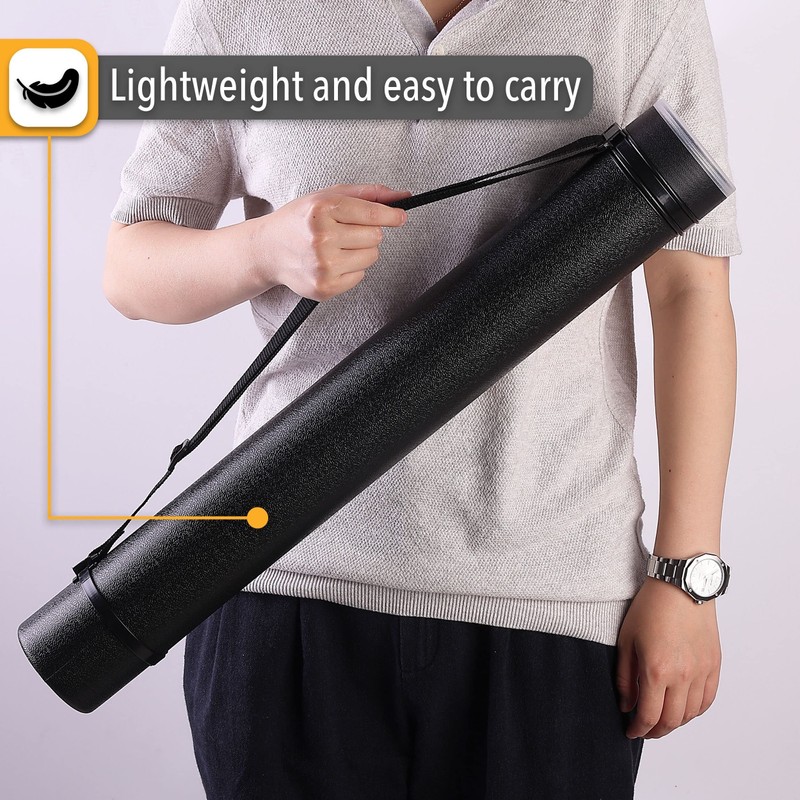 Mr. Pen- Poster Storage Tube with Strap, 25"-40" Extendable for