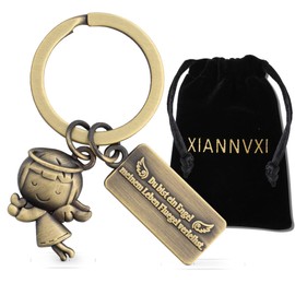 XIANNVXI Antique Silver/Bronze Guardian Angel Key Ring Lucky Charm Pendant Key Ring Car Key Ring Angel Key Ring Ladies, Girlfriend, Mother Gifts, Antique Bronze