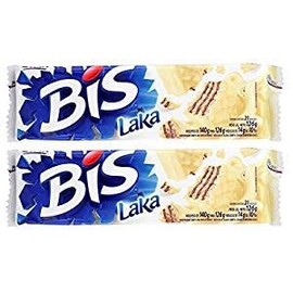 Lacta - Bis - White Chocolate Wafer - 4.44 Oz (PACK OF 2) | Wafer Recheado sabor Chocolate Branco - 126g