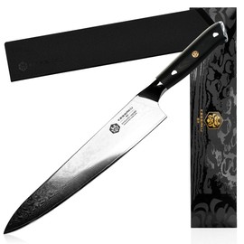 Kessaku 9.5-Inch Chef Knife - Damascus Dynasty Series - Forged 67-Layer AUS-10V Japanese Steel - G10 Full Tang Handle with Blade Guard
