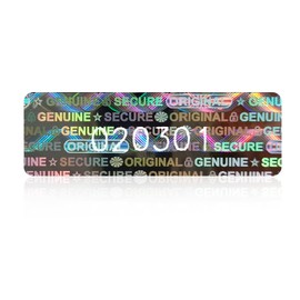 180pcs Tamper Proof Hologram Stickers Security Seal Genuine Warranty Void Label Tamper evident Seal Unique Serial Number (1.2x0.4inch)