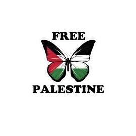 Butterfly Free Palestine Sticker, Kiss-Cut Palestine Flag Decal, Bold Political Protest Vinyl Sticker. - Color: Size, size: 3x3