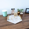 White Marble Tray with Gold Handles - Real Marble Perfume