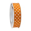 Präsent - Polka Dots Wired & Printed Ribbon Orange-White 25