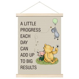 Tillfuru Vintage Winnie Wall Art Hanger, Inspirational Quotes Wall Art Decorations, Classic Winnie Wall Decor, for Nursery Classrooms Rooms Living Rooms 12x16 Inch