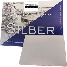 Silver Cleaning Cloth for Jewellery & Cutlery - Silver Polishing Cloth to Prevent Tarnish - Silver Cleaning Cloth for Cleaning & Care of Silver, Coins & Chains - Made in Germany