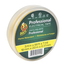 Duck Brand Professional Grade Electrical Tape, 3/4-Inch by 66 Feet, Single Roll, Yellow (299017)