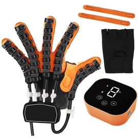 Rehabilitation Robot Gloves, Upgrade Hemiplegia Hand Stroke Recovery Equipment, Finger and Hand Function Rehabilitation Trainer For Arthritis Stroke Hemiplegia Patients and Strength Adjustment - Color: Left hand XL