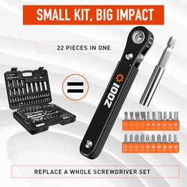 ZOOI Gifts for Men, Father s Day Gifts from Daughter Son, 22 in 1 Ratchet Screwdriver Set, Birthday Gifts for Men Who Have Everything, Mens Gifts for Dad, Right Angle Screwdriver Dad Gifts