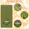Whaline 4Pcs Halloween Hand Towels Spooky Pumpkin Face Monster Embroidered